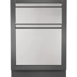 Meuble rangement 2 tiroirs coloris gris Napoleon