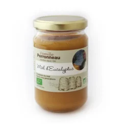 Miel d’eucalyptus bio dans pot en verre de 375 g