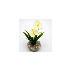 Mini massif de fleurs blanches en plastique 10 cm