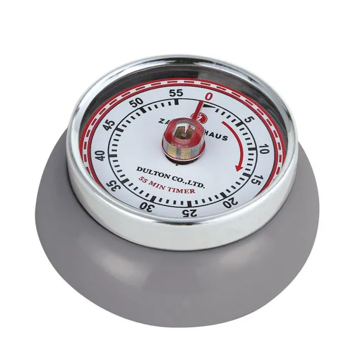 Minuteur en acier coloris gris Zassenhaus Speed - Ø 9,2 x H 4 cm