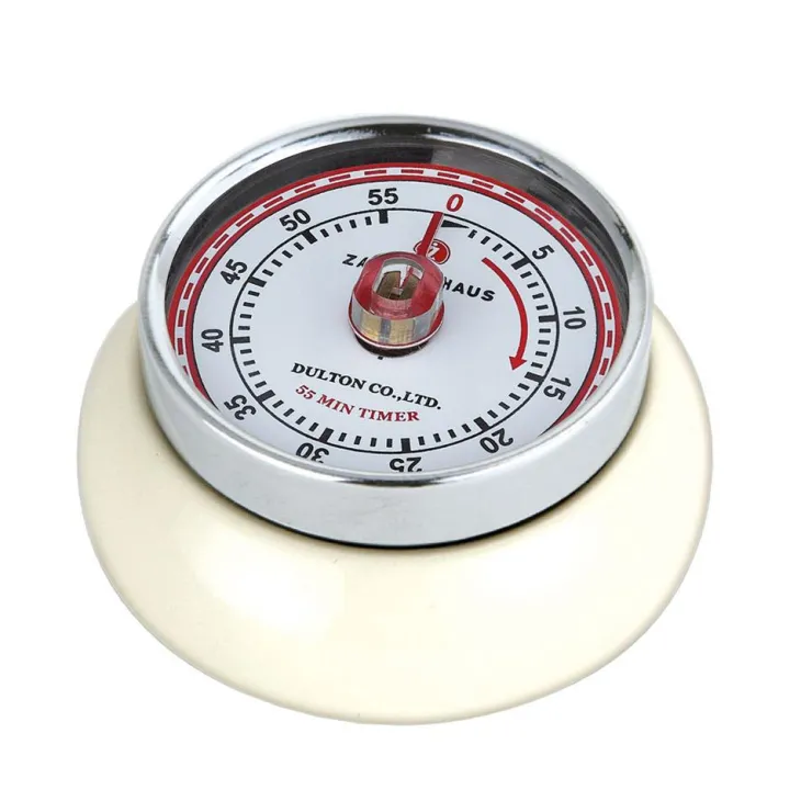 Minuteur en acier coloris crème Zassenhaus Speed - Ø 9,2 x H 4 cm