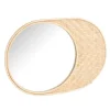 Miroir décoratif ovale en bambou tressé - 70 x 50 cm