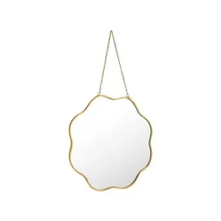 Miroir forme fleur en verre cerclé de métal doré petit modèle - 20 x 33 cm