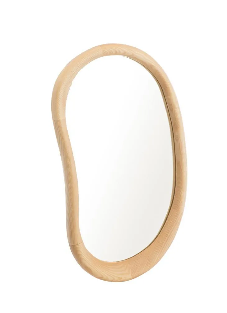 Miroir goutte coloris marron cadre bois de frêne - 59,5 x 35 x 2,7 cm