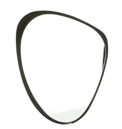 Miroir ovale coloris noir en bois - 63 x 52 cm