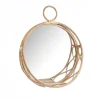 Miroir rond coloris beige en rotin - 43 x 14 x 54 cm
