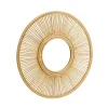 Miroir rond coloris bois en rotin - Ø 70 cm