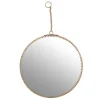 Miroir rond en métal or à suspendre Perla - Ø 20 cm