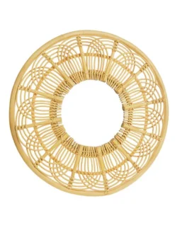 Miroir rond en rotin à arabesques - Ø 60 cm