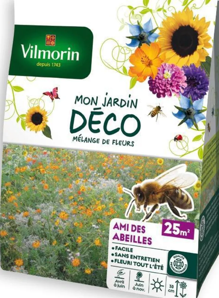 Mélange de fleurs Ami des abeilles Vilmorin - graines à semer pour 25 m² de surface