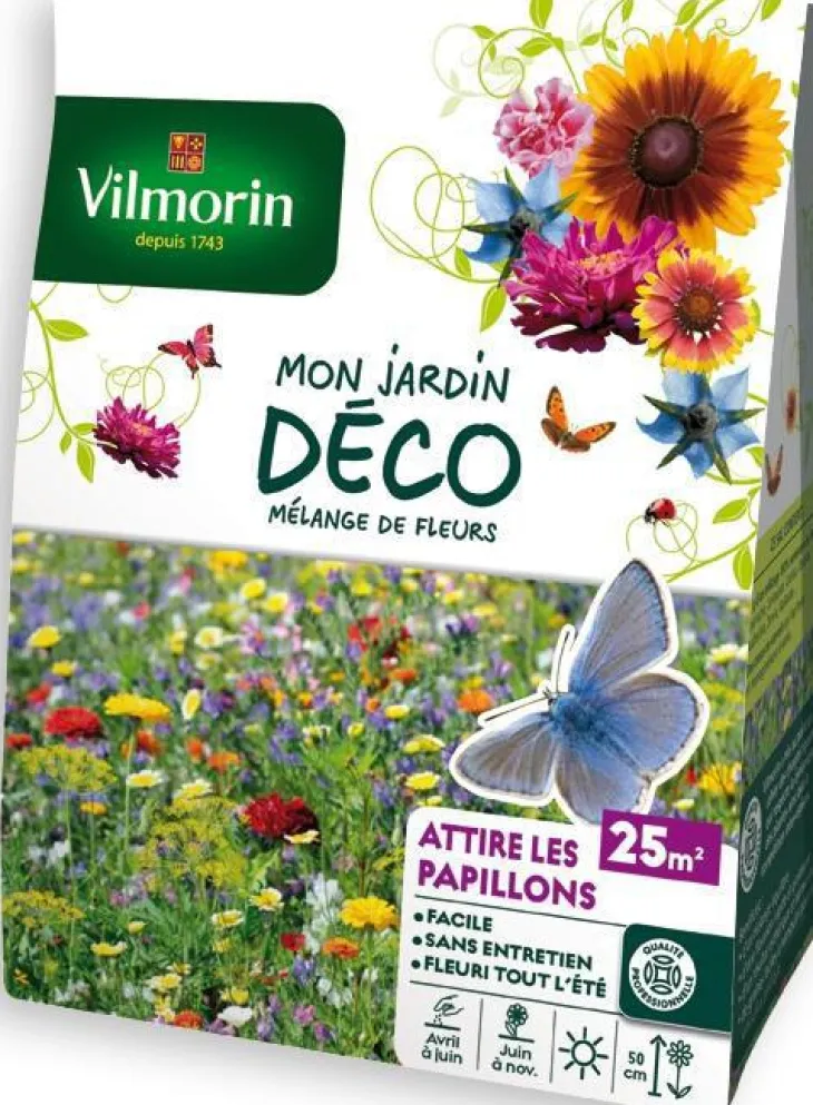 Mélange de fleurs Attire les papillons Vilmorin - graines à semer pour 25 m² de surface