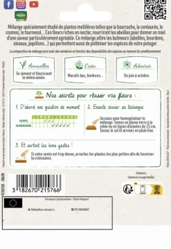 Mélange de fleurs mellifères Vilmorin - graines à semer pour 10 m² de surface