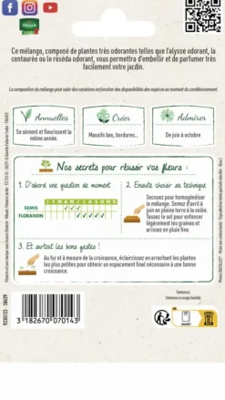 Mélange de fleurs parfumées Vilmorin - graines à semer pour 4 m² de surface