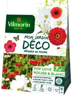 Mélange de fleurs Pop Love rouge & blanc Vilmorin - graines à semer pour 7 m² de surface