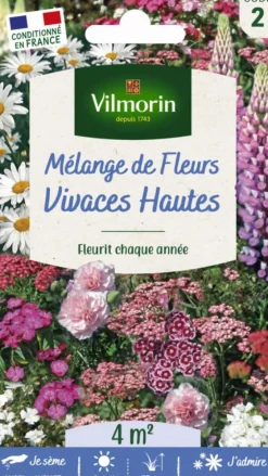 Mélange de fleurs Vivaces Hautes Vilmorin - graines à semer