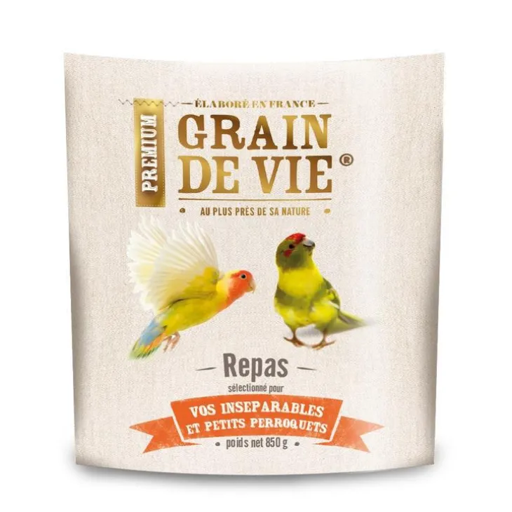 Mélange pour petits perroquets et oiseaux premium Grain de Vie - 850 g