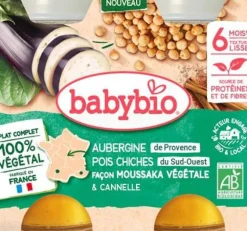 Moussaka végétale aubergines de Provence pois chiches tomate Baby Bio - 2 x 200 g