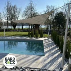 Mât pour voile d'ombrage téléscopique coloris gris en aluminium Gard&Rock - Ø 10 cm