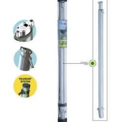 Mât pour voile d'ombrage téléscopique coloris gris en aluminium Gard&Rock - Ø 10 cm