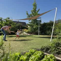 Mât pour voile d'ombrage téléscopique coloris gris en aluminium Gard&Rock - Ø 10 cm