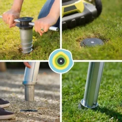 Mât pour voile d'ombrage téléscopique coloris gris en aluminium Gard&Rock - Ø 10 cm