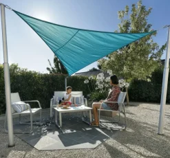 Mât pour voile d'ombrage téléscopique coloris gris en aluminium Gard&Rock - Ø 10 cm