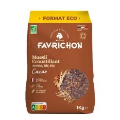 Muesli croustillant cacao bio Favrichon - 1 kg