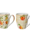 Mug à motifs de pêches en porcelaine multicolore - Ø 9,1 x H 10,6 cm