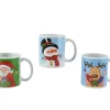 Mug coloré en grès avec personnage Joyeux Noël - Ø 8 x H 9,5 cm