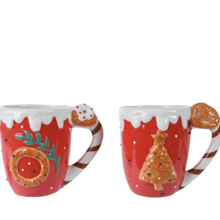 Mug en dolomite décor gâteaux Kaemingk - Ø 9 x 10 cm