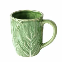 Mug en dolomite vert Cabbage - Ø 9 x H 11,5 cm