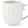Mug en grès blanc Lotus - 35 cl
