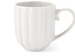 Mug en grès blanc Lotus - 35 cl