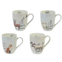 Mug en porcelaine avec des animaux de la forêt Kaemingk - Ø 8,2 x 10,5 cm