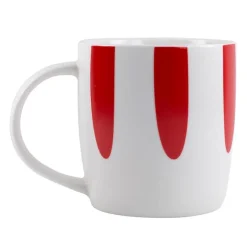Mug en porcelaine blanc et rouge Stries - 39 cl