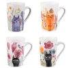 Mugs en porcelaine blanche motifs chats Ø 8 cm Coffret Savannah - 35 cl