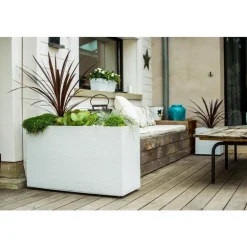 Muret Graphit blanc cérusé L.100 x l.40 x H.60 cm