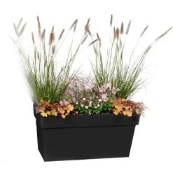 Muret Toscane avec grille L79 x 36 x H38,8 gris anthracite