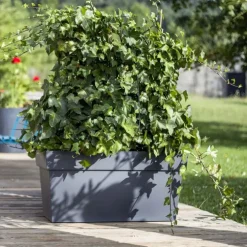 Muret Toscane avec grille L79 x 36 x H38,8 gris anthracite