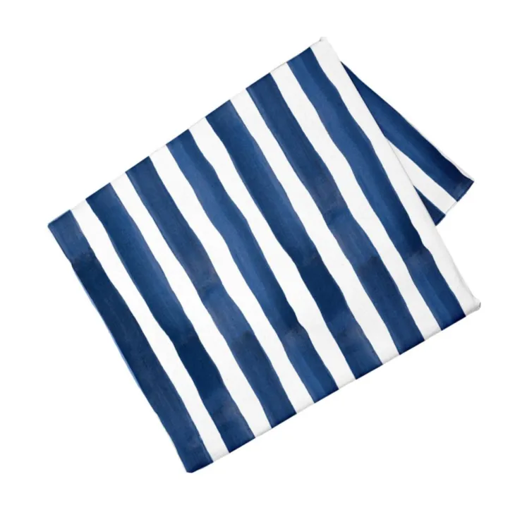 Nappe décorative en coton coloris bleu Horizon - 150 x 250 cm