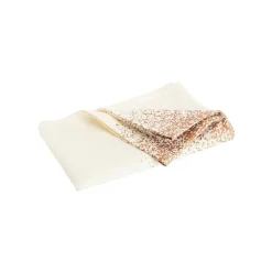 Nappe en coton blanc à décor central bronze scintillant - 250 x 150 cm