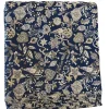 Nappe rectangulaire bleu Paon à motifs blancs en PE/coton Boréal - 150 x 300 cm