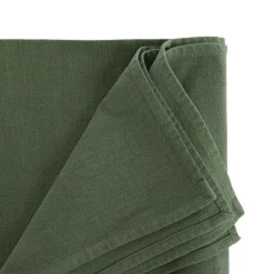 Nappe unie en coton vert blanchi - 250 x 150 cm