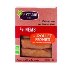 Nems au poulet Les p'tits chefs du bio - 200 g
