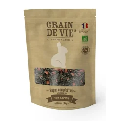 Nourriture bio aux carrottes pour lapins Grain de vie – 1,4 kg