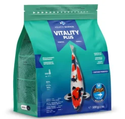 Nourriture complète et nutritive pour koïs de minimum 15 cm de long Aquatic Science Vitality Plus - Taille M sac de 0,5 kg