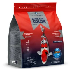 Nourriture complète premium pour koïs de minimum 15 cm de long Aquatic Science Excellent Color - Taille M sac de 0,5 kg