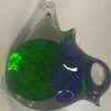 Oiseau vert et bleu en verre façon sulfure Noa - 6,5 x 11,5 x 8,5 cm