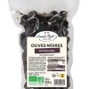 Olives noires au naturel bio gros calibre en sachet de 500 g