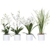 Orchidée artificielle blanche en pot décoratif blanc – 45/55 cm